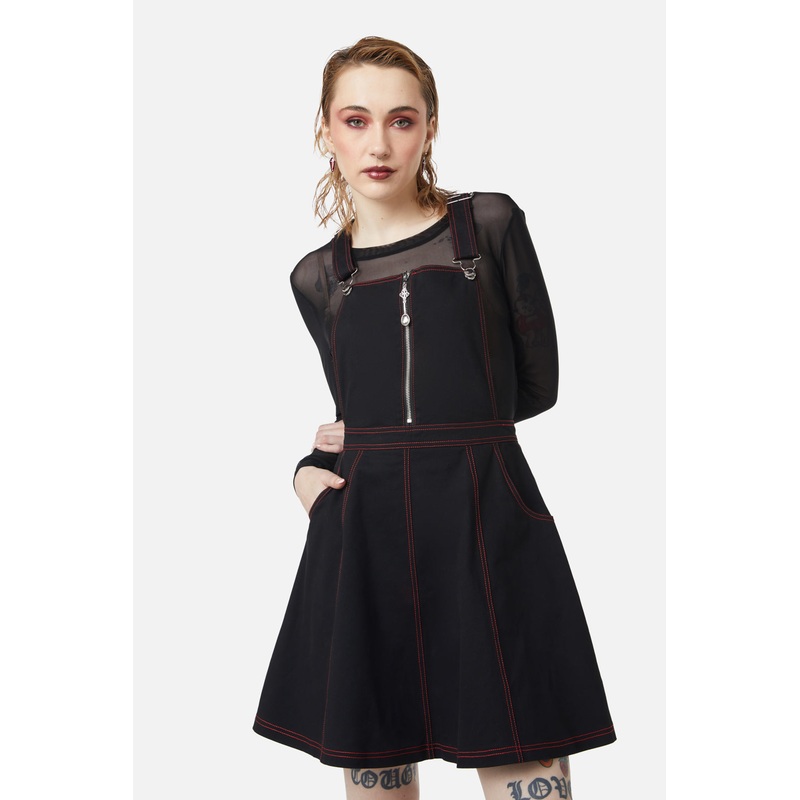 Defrauded Contrast Stitch Pinafore
