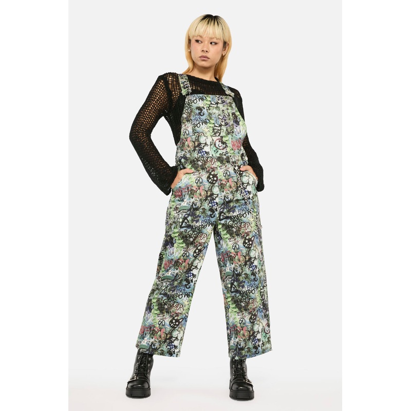 Laneway Print Drill Overalls