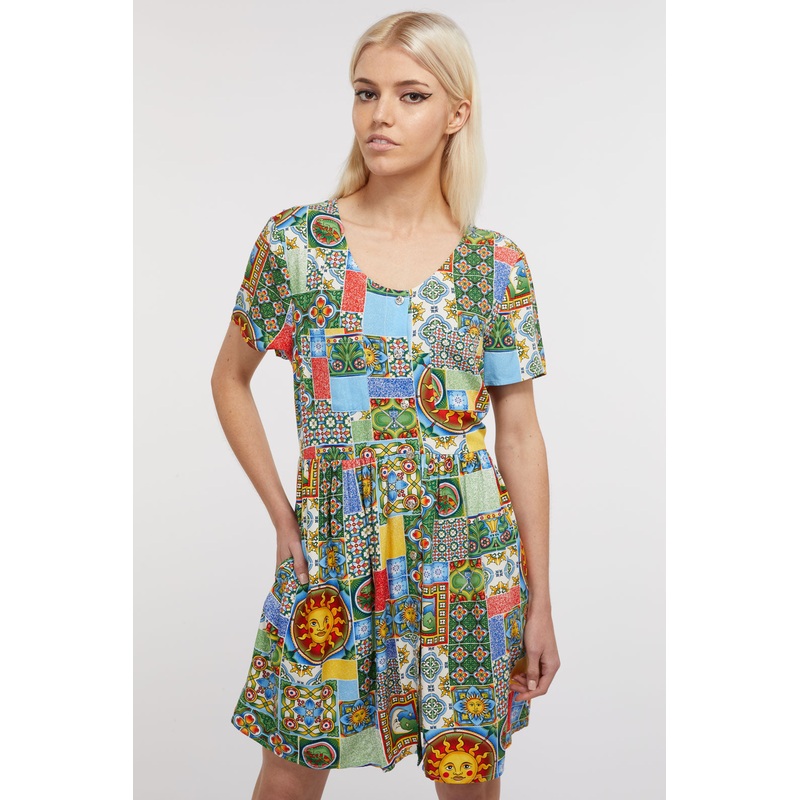 Majolica Viscose Baby Doll Dress