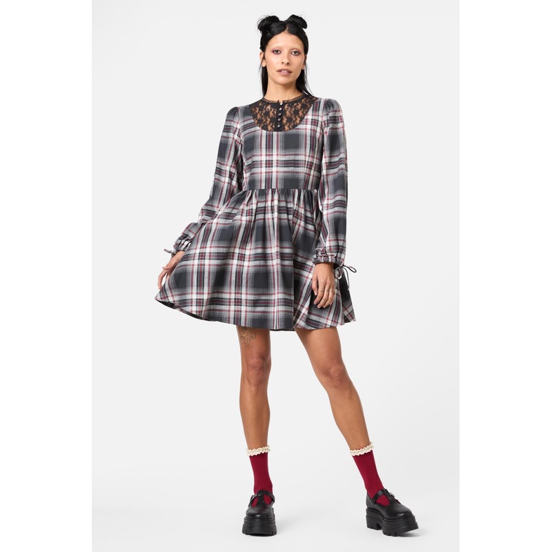 Moggy Tartan Long Sleeve Dress