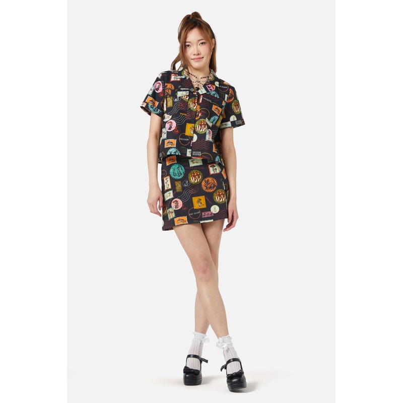 Old Postal Printed Blouse