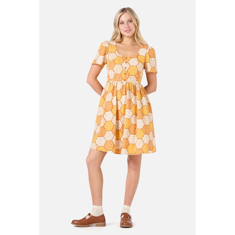 Patchwork Sleeved Mini Dress