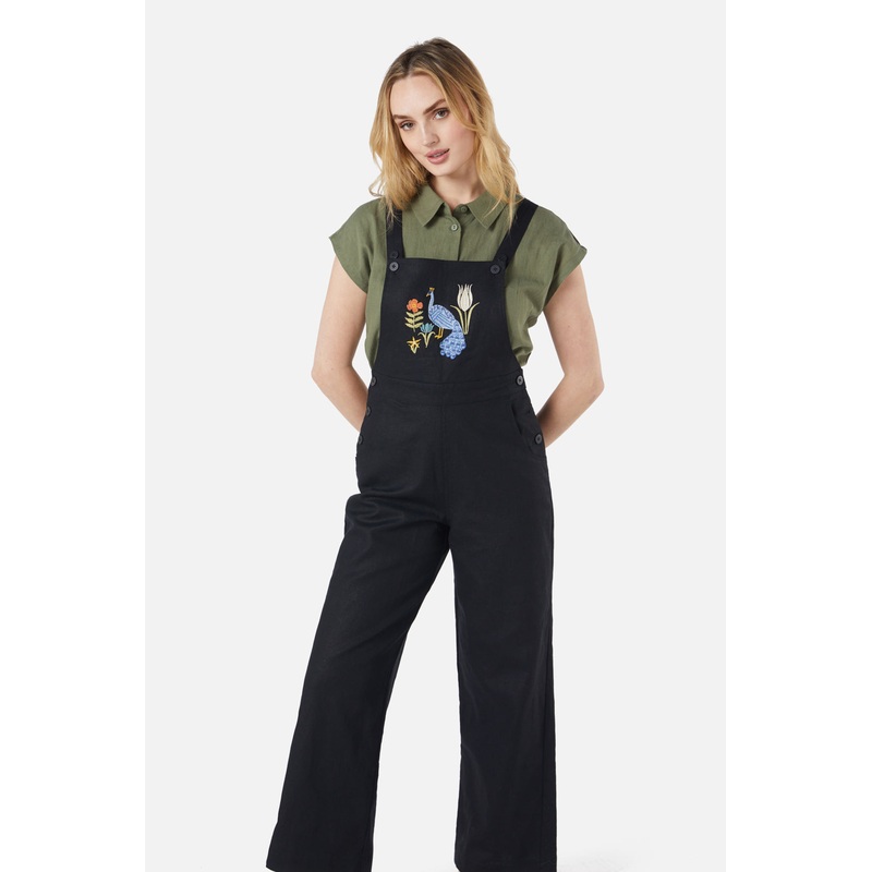 Peacock Emb Overalls
