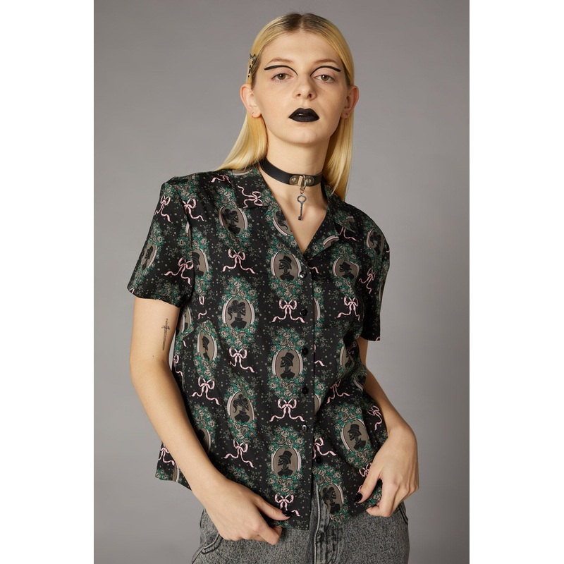 Spooky Cameo Print Blouse