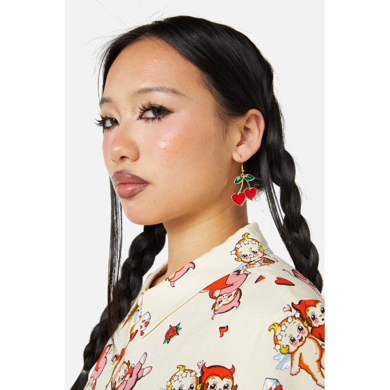 Cherry Heart Earrings