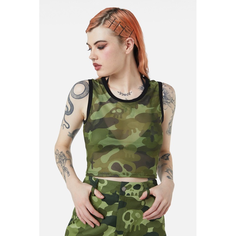 Nook Of The Garden Camo Mesh Tank