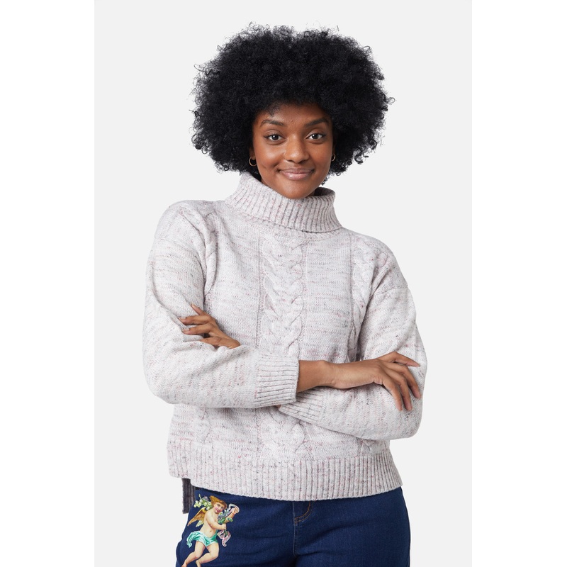 Space Dye Cable Boxy Knit