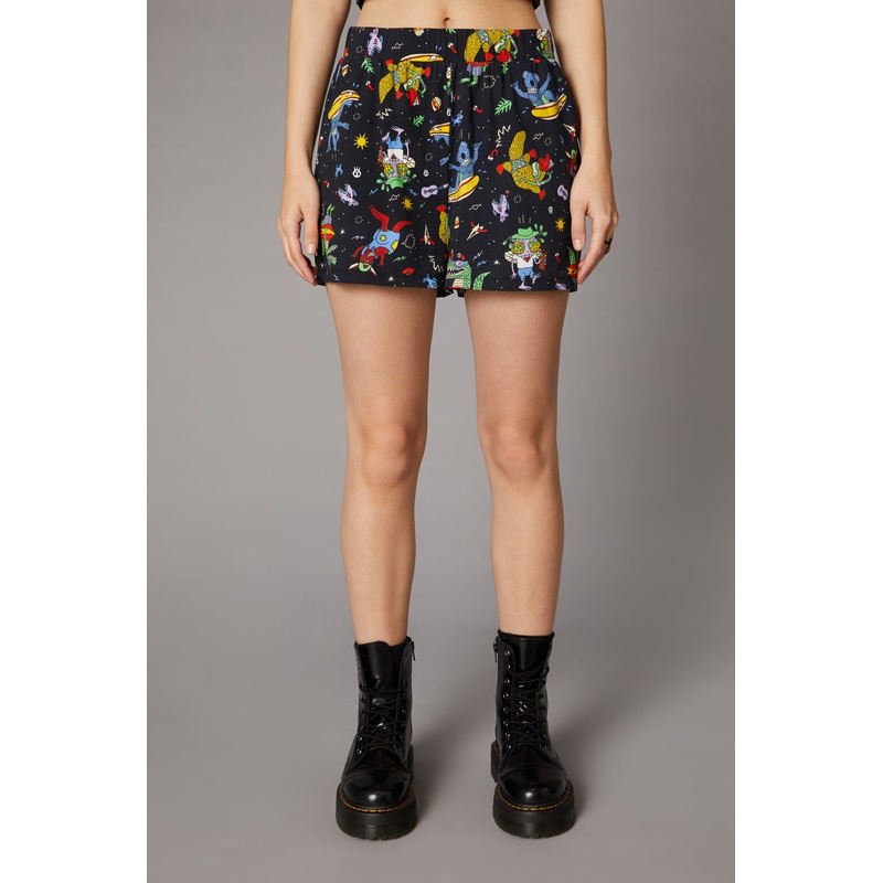 Surfing Creatures Print Short