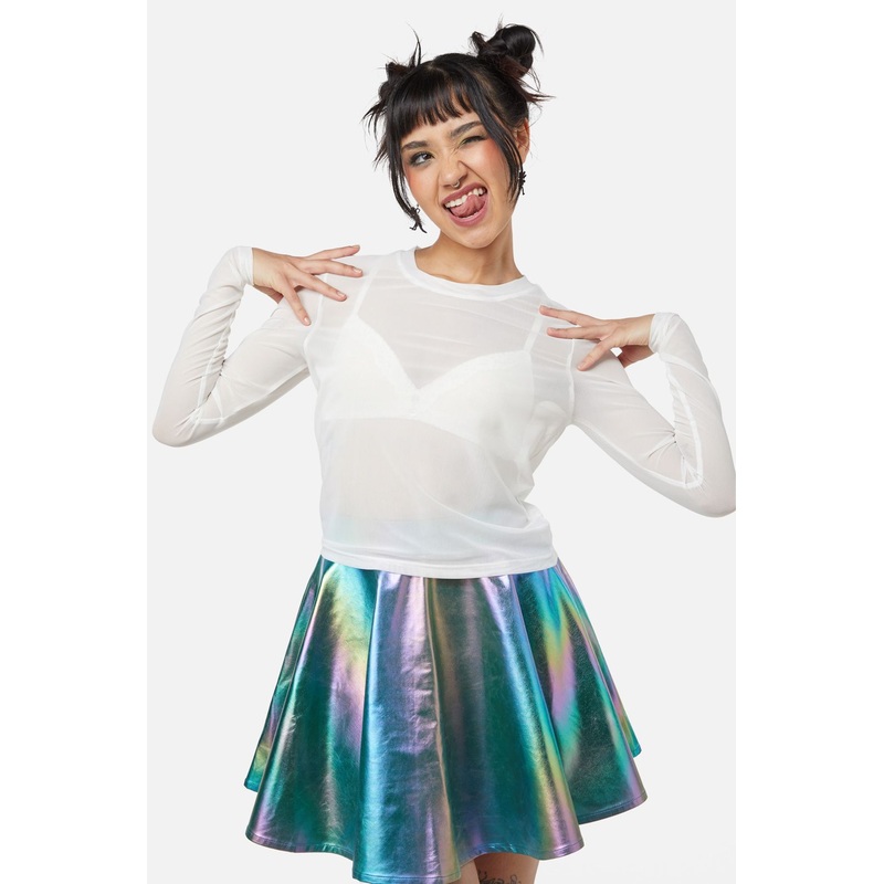 Basic Mesh Long Sleeve Top