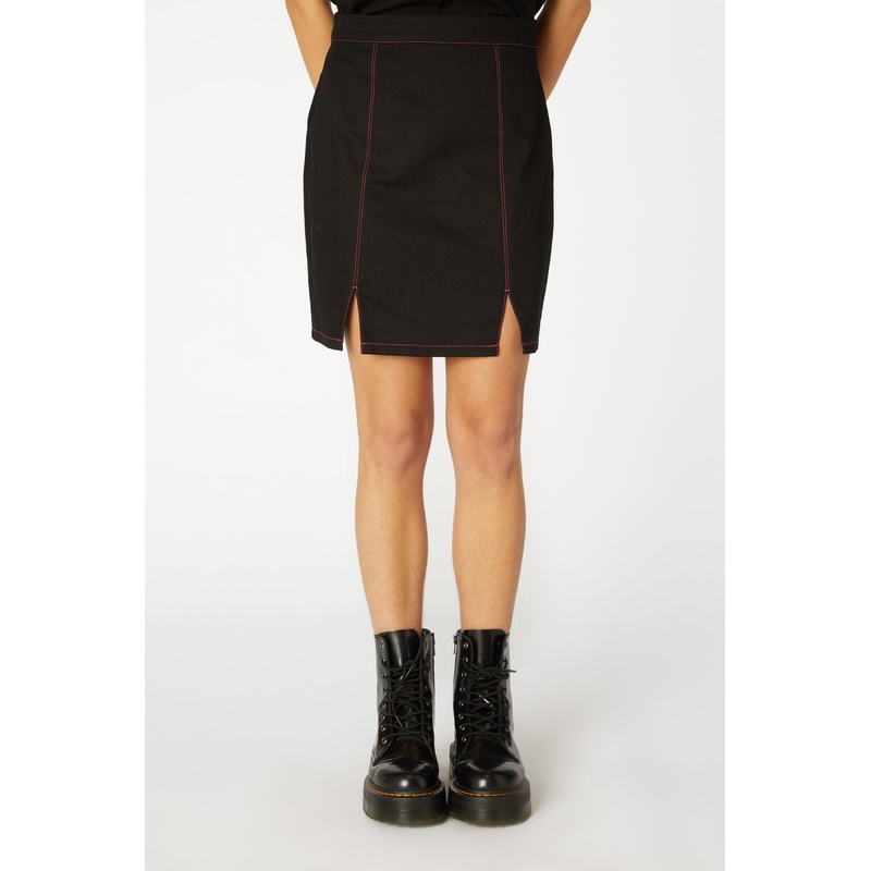 Contrast Stitch Goth Skirt