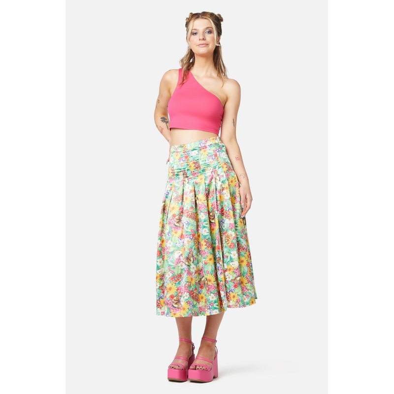 Glade Satin Midi Skirt
