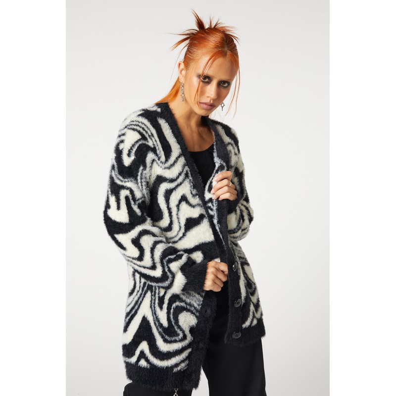 Who Are You Geo Knit Cardi