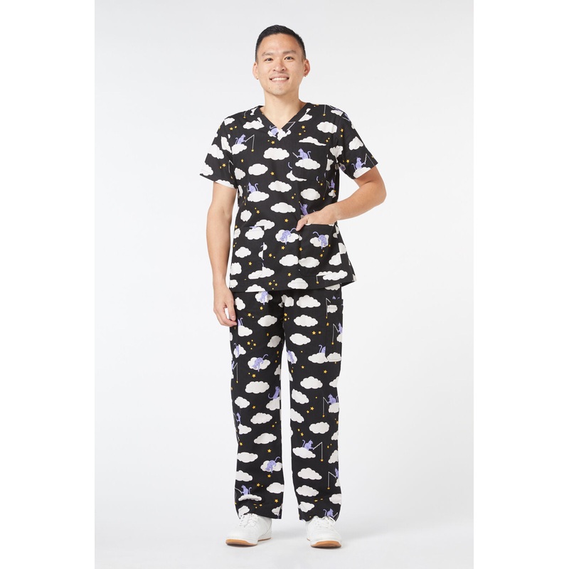 Cat In The Clouds Scrubs
