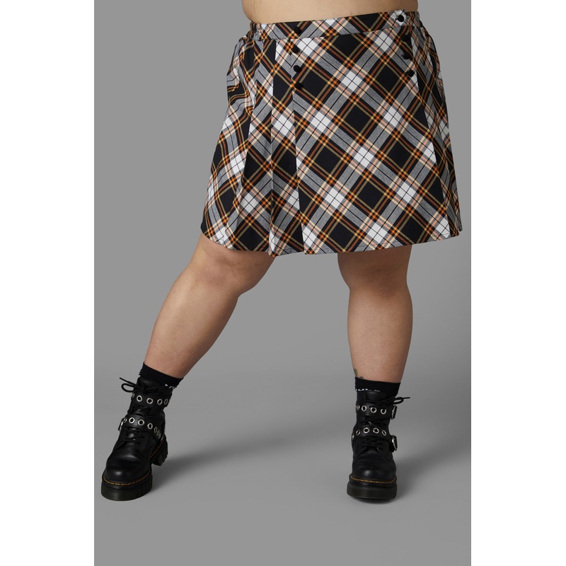 Curve Pumpkin Tartan Skirt