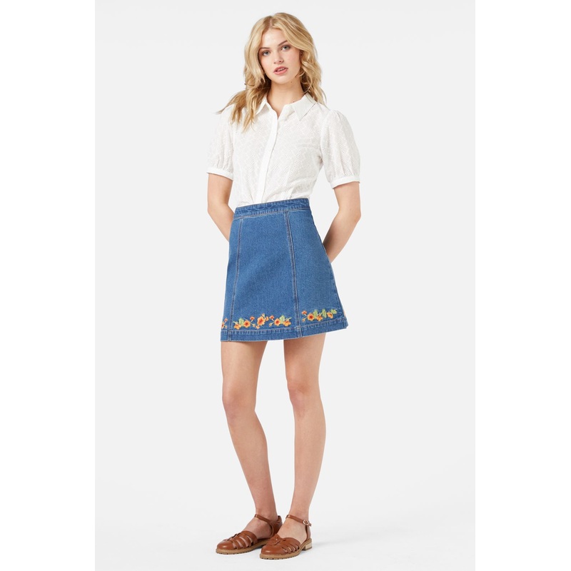 Emb Nasturtium Mini Skirt