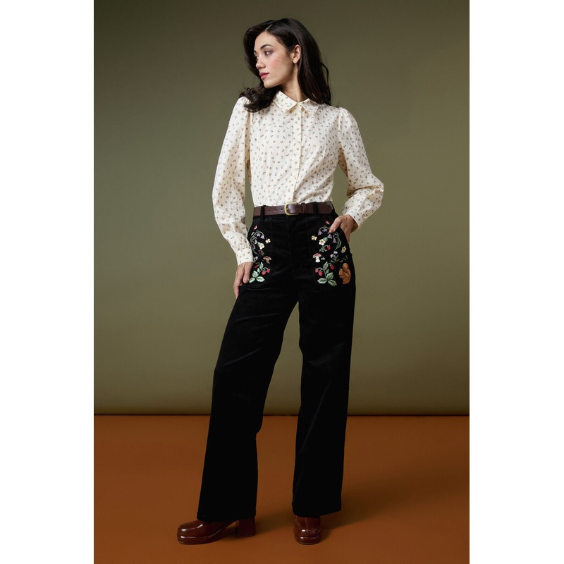 Forest Embroidered Cord Jean