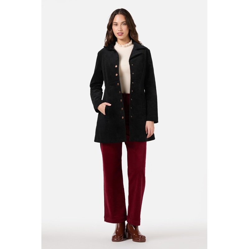 Hazel Cord A-Line Long Jacket
