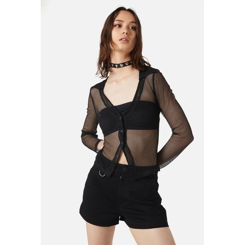 Industrial Hybrid Mesh Blouse