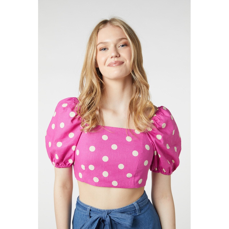Lucy Polka Dot Crop Top