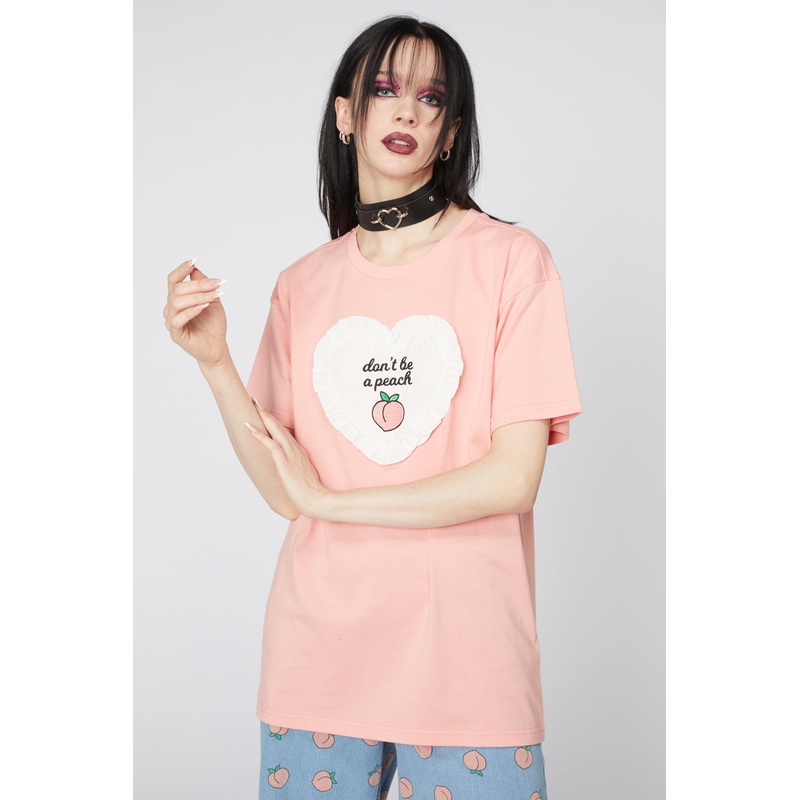 Peach Applique Cotton Tee