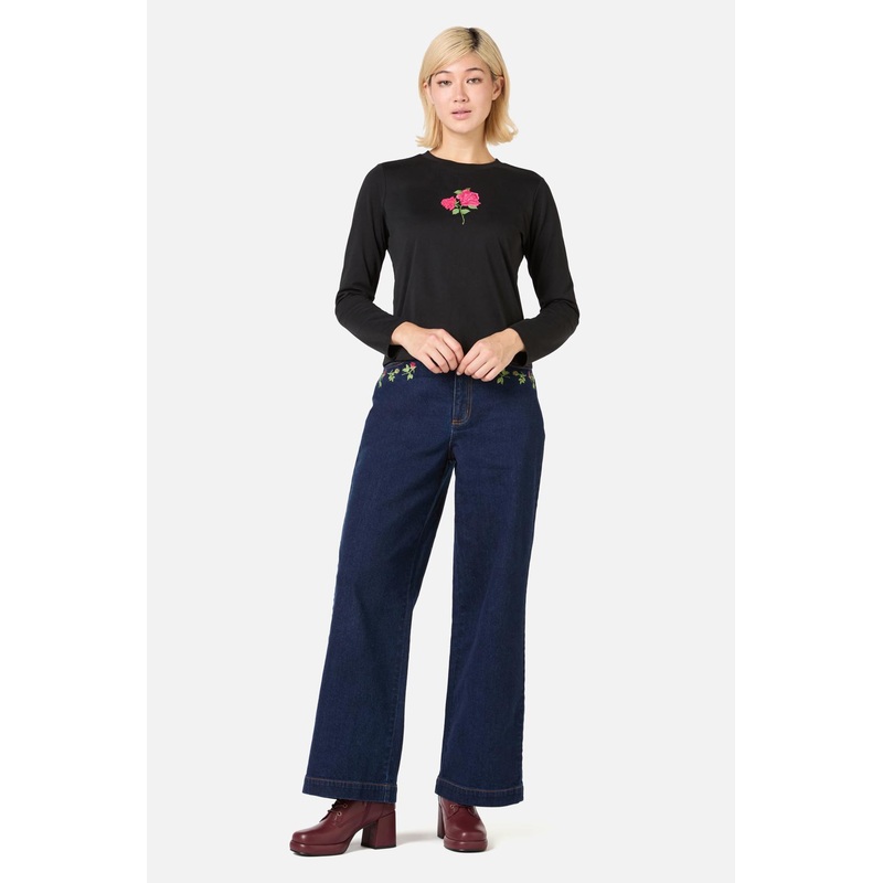 Rose Long Sleeve Printed Tee