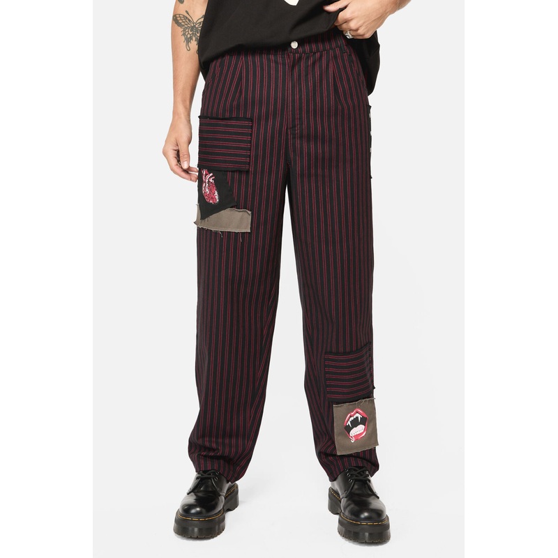 Undead Pin Stripe Patch Pants