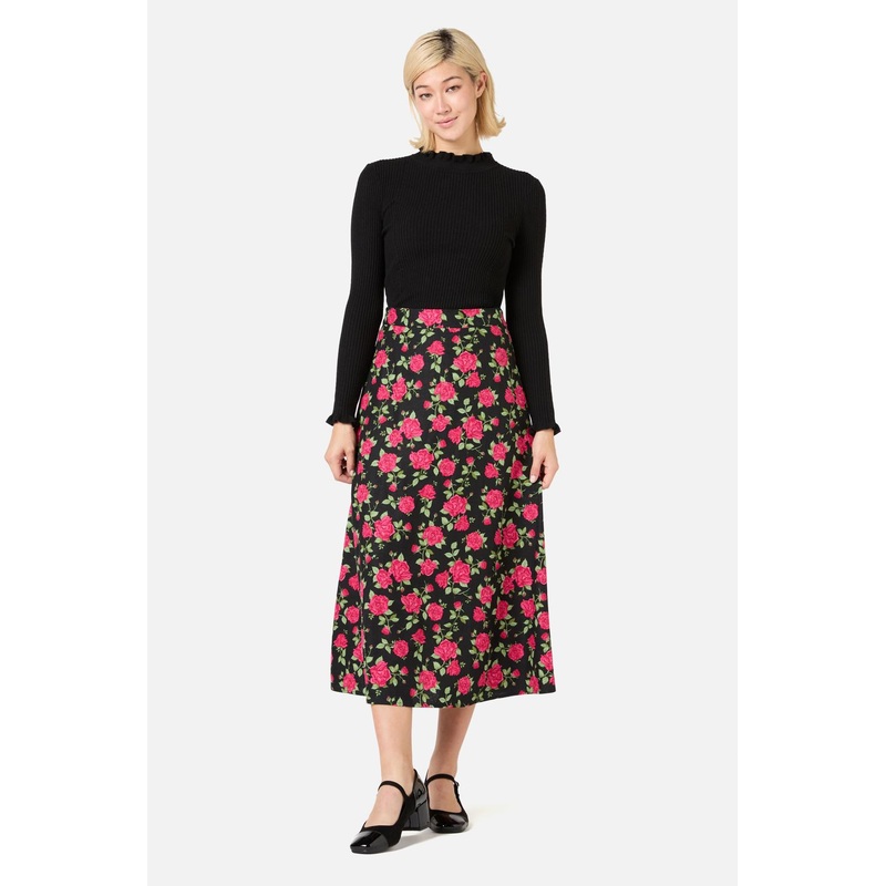 Winter Rose Midi Skirt