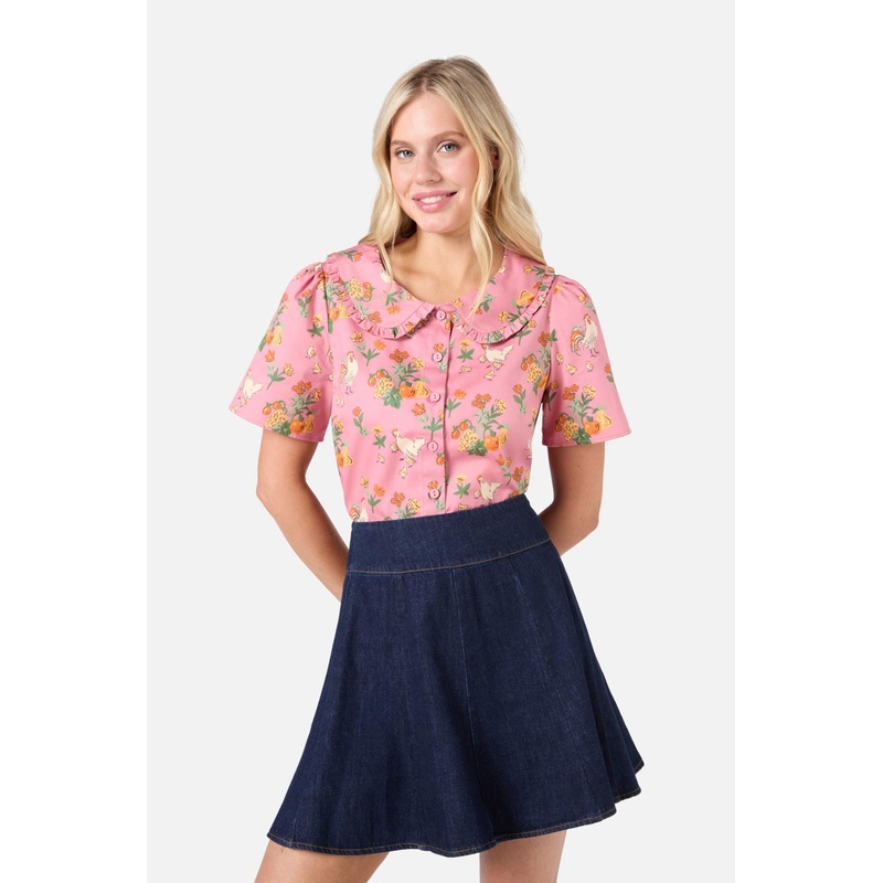 Chickens Short Sleeve Blouse