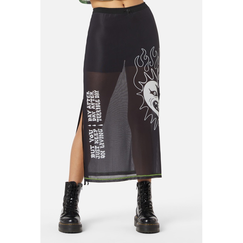 The End Mesh Drawstring Skirt
