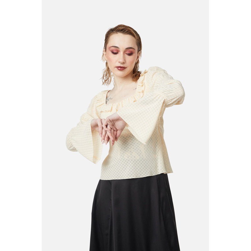 All Of White Sheer Blouse