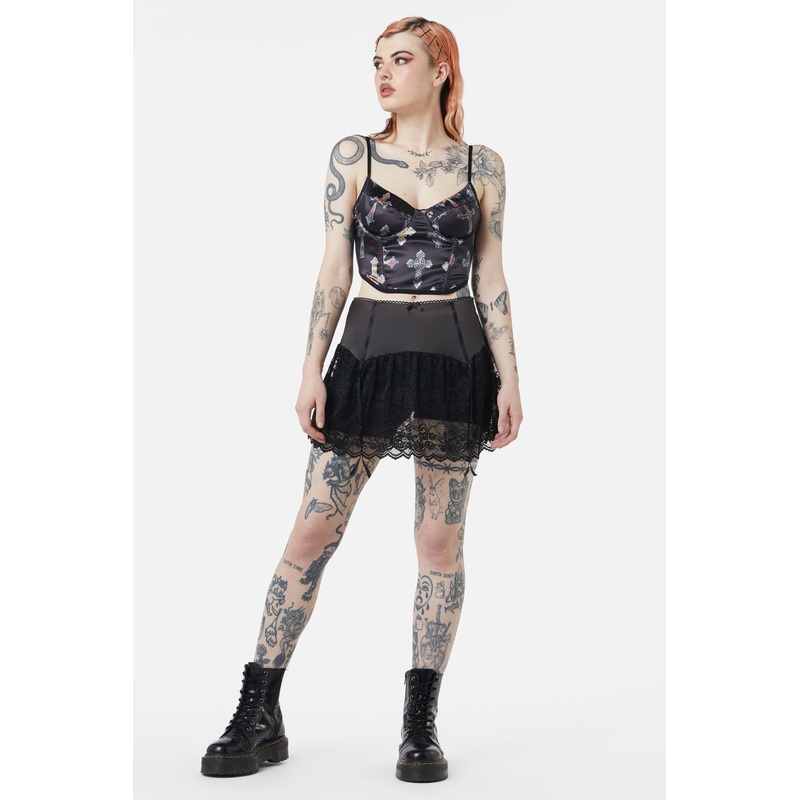 Boudoir Satin Lace Skort