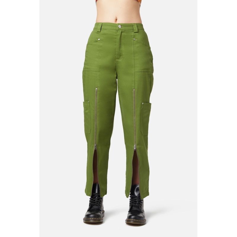 Cargo Drill Zipper Pants