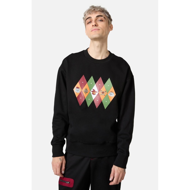 Crowned Cats Argyle Sweater