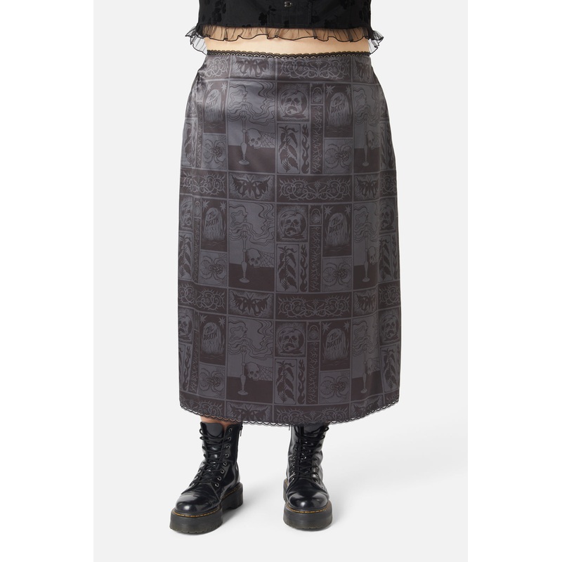 Curve Ruined Mansion Satin Brocade Skirt