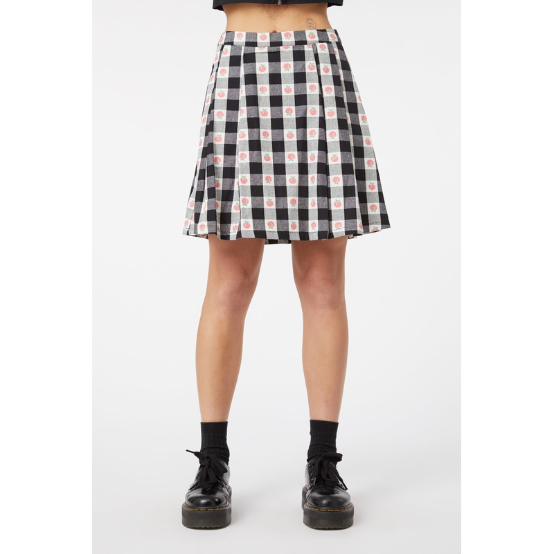 Gingham Peach Mini Skirt