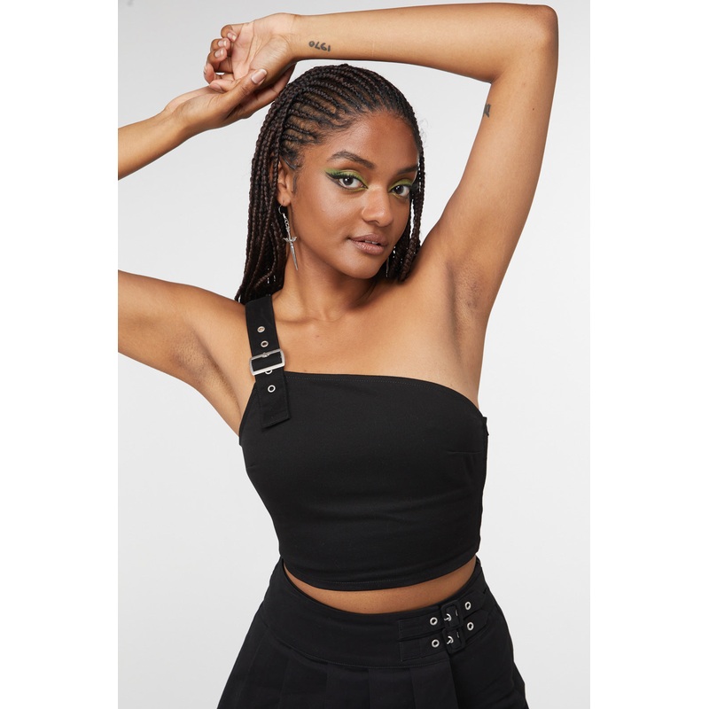 One Shoulder Buckle Top