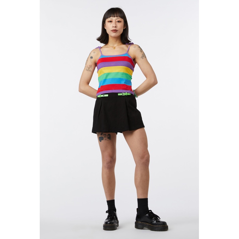 Rainbow Stripe Crop Singlet