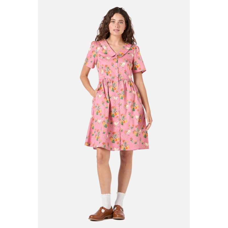 Chickens Mini Shirt Dress