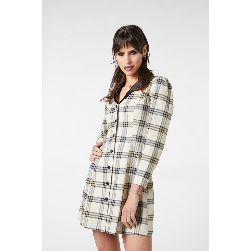 Crescent Tartan Long Sleeve Dress