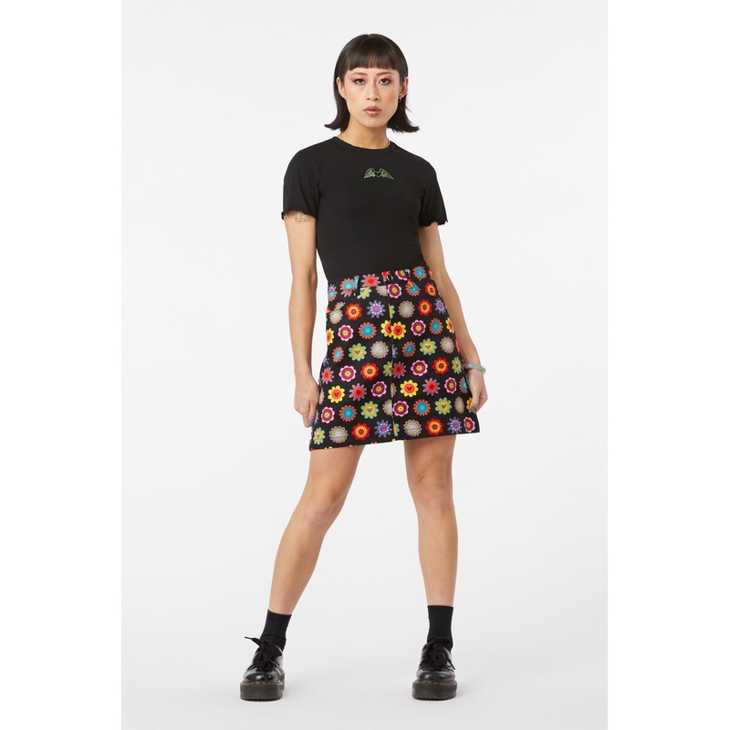 Daisy Cotton Drill Mini Skirt
