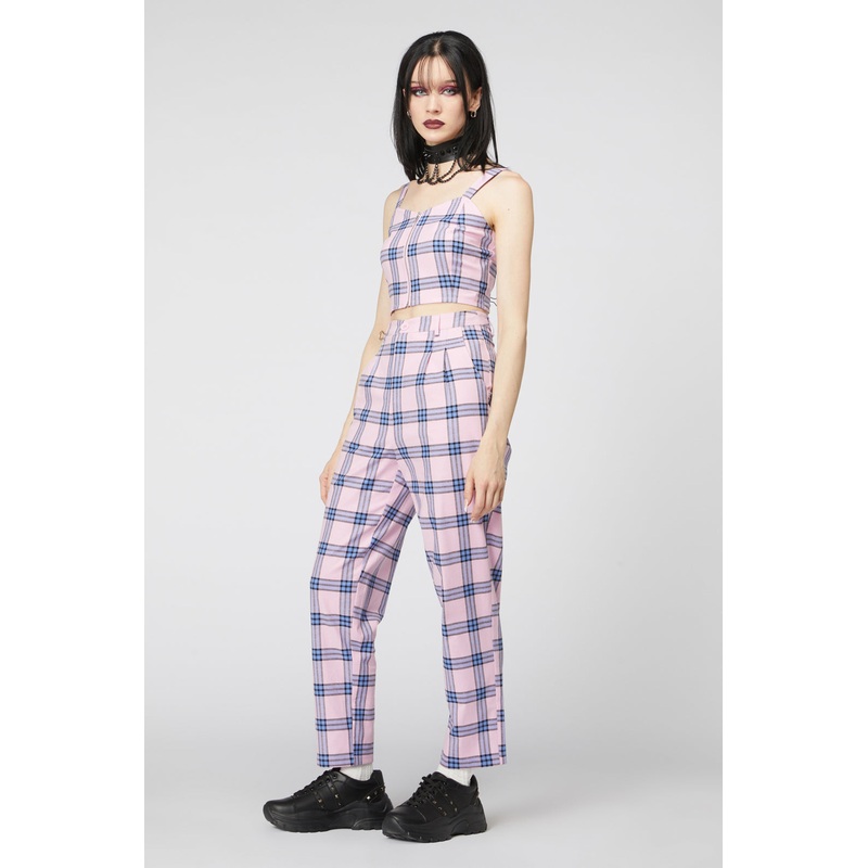 Pastel Tartan Pleated Pant