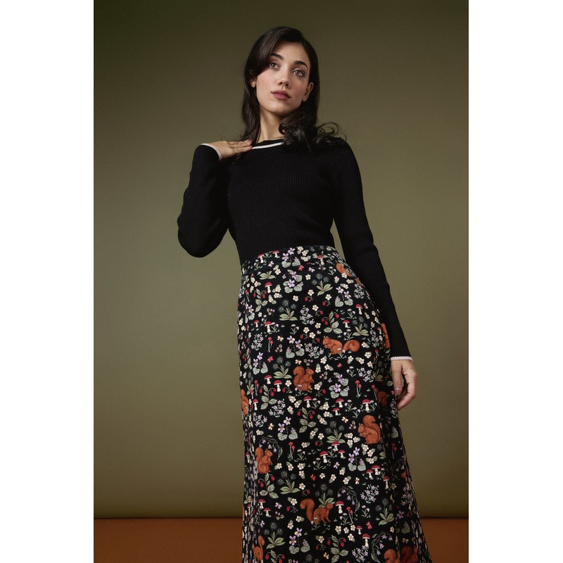 Squirrel Away Cord Midi Skirt
