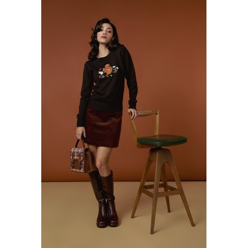 Squirrel Embroidered Jumper