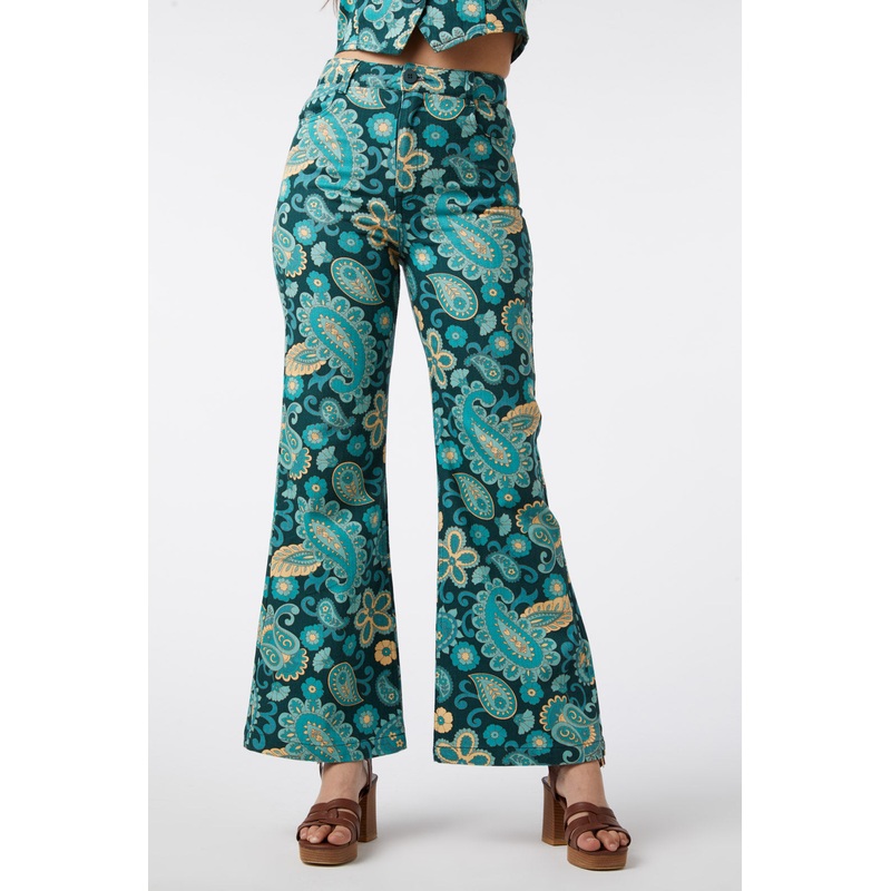 Sunset Paisley Flare Jean