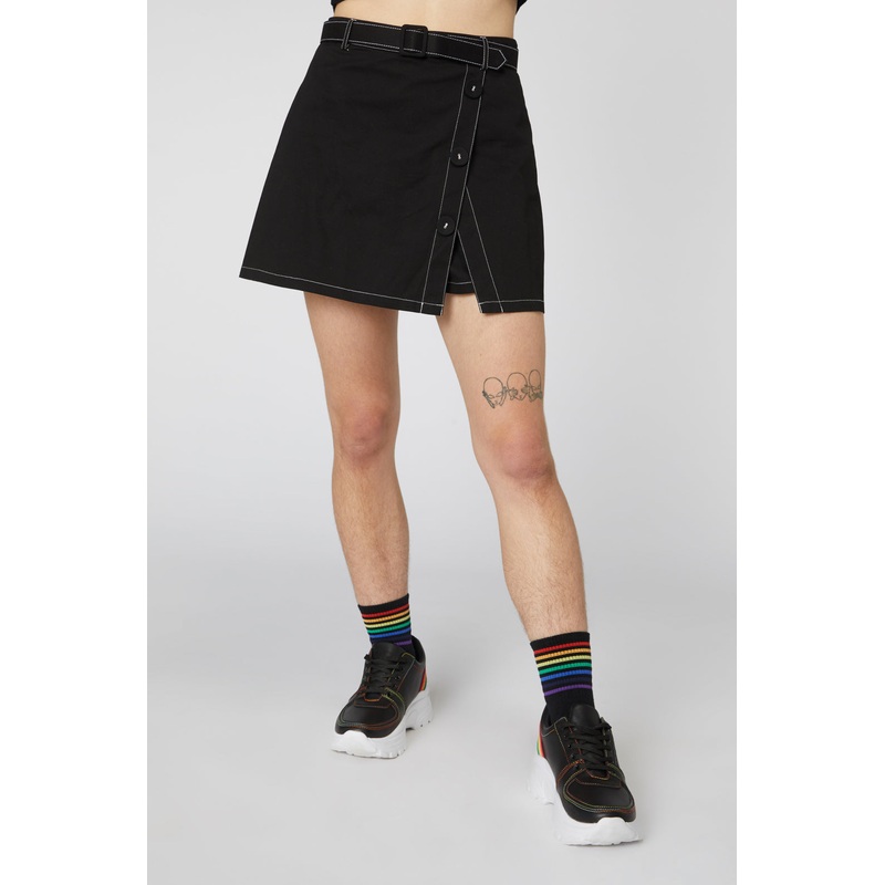 Bad Guy Belted Twill Skort