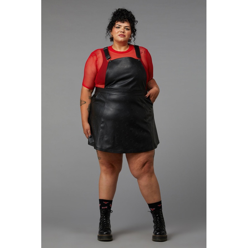 Curve Flamin Embossed Pu Pinafore