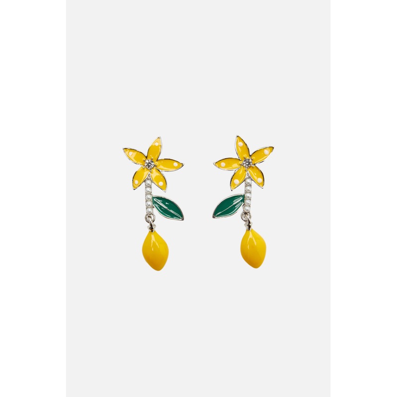 Lemon Daisy Drop Earrings