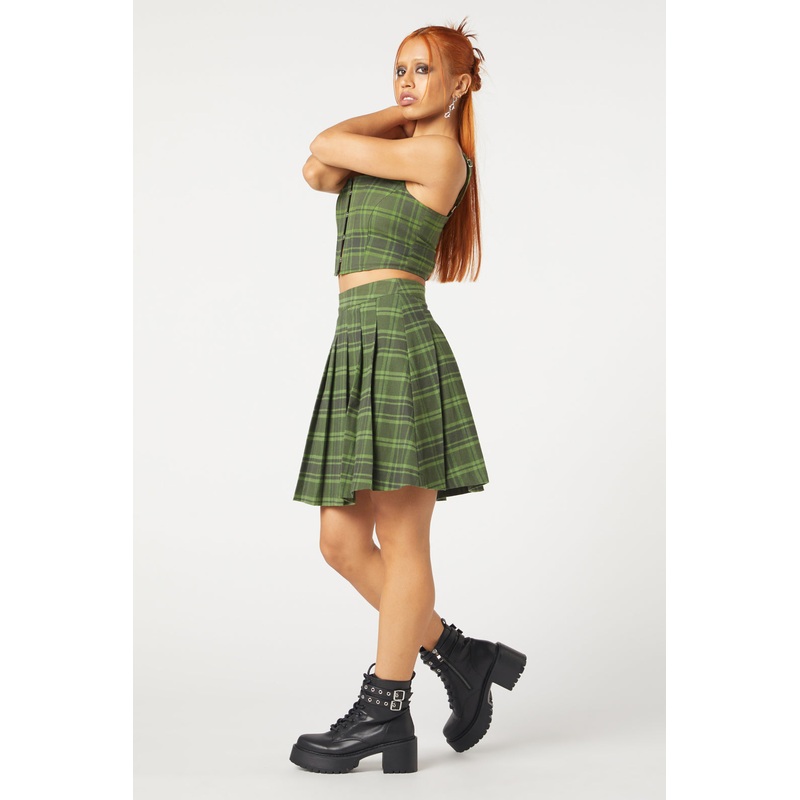 Meadow Tartan Pleated Skirt