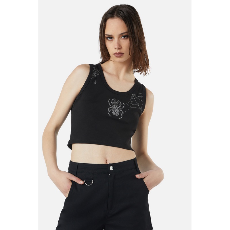 Cobweb Embroidered Tank