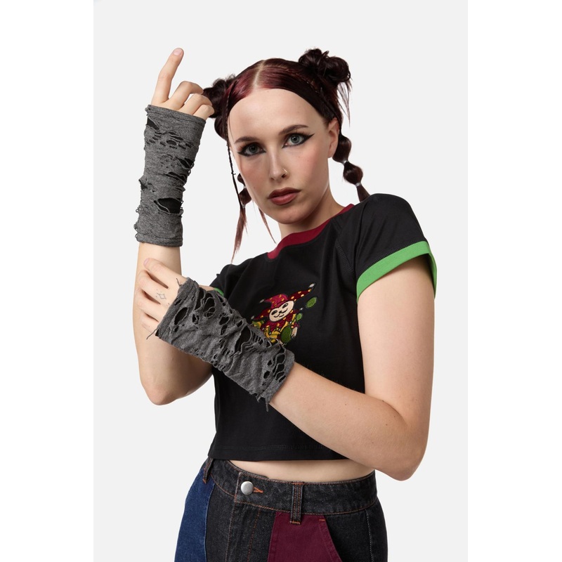 Faux Torn Fingerless Gloves